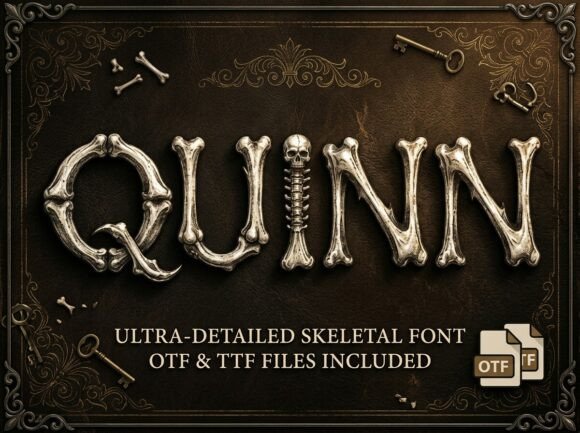 Quinn: Unearthing the Macabre Beauty of a Skeletal Font