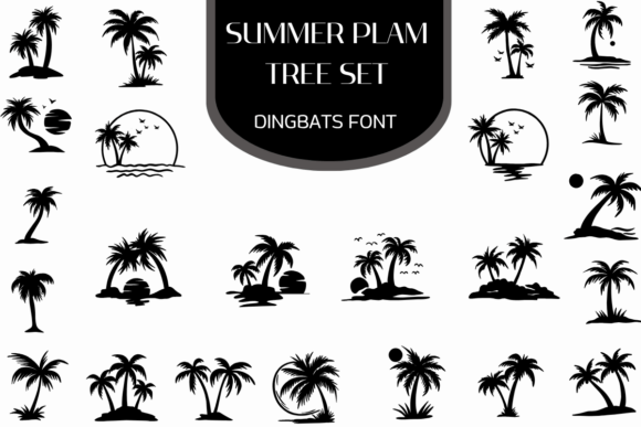 Summer Palm Tree Set: Tropical Vibes in Every Character